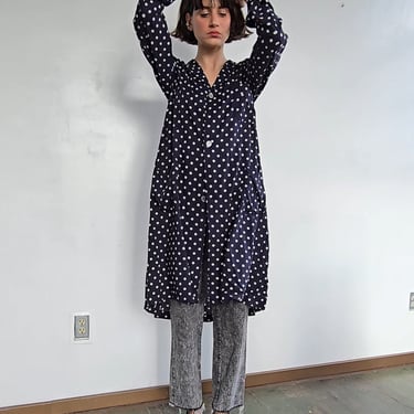 Comme des Garcons Navy Dot Shirtdress (M)