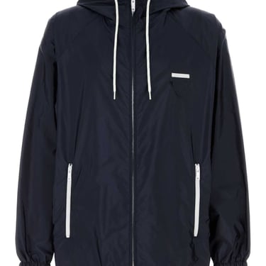 Prada Men Navy Blue Re-Nylon Wind Breaker
