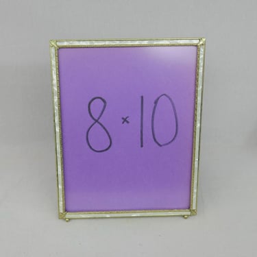 Vintage Picture Frame - Gold Tone Metal - Decorative Corners & Trim w/ Non-Glare Glass - Tabletop Display - Holds 8