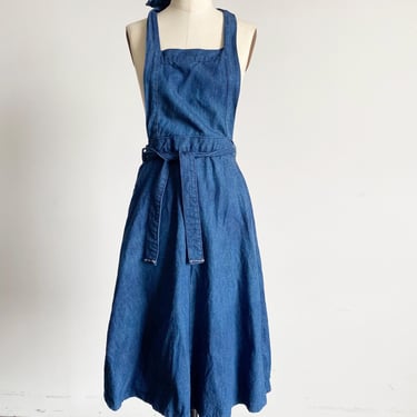 Vintage 70's Denim Apron Dress 