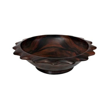 Undulating Carved Rosewood Catch-All or Bowl