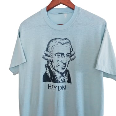Joseph Haydn shirt / composer shirt / band t shirt / 1980s Hayden t shirt Large 