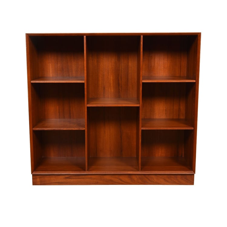 Peter Hvidt Solid Teak Bookcases: 2 Base Cubes + 2 Stackable Cubes &#8212; All Sold Individually
