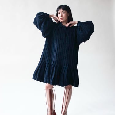 Indigo Balloon Sleeve Dress | Jan Barboglio 