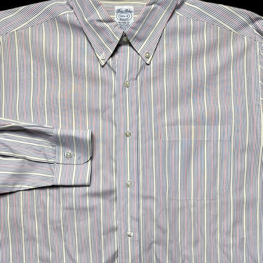 Vintage USA Made Brooks Brothers "Makers" Button-Down Oxford Shirt ~ 15 1/2 - 3 ~ 100% Cotton ~ Striped 