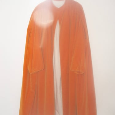 Gathered Opera Coat in Orange