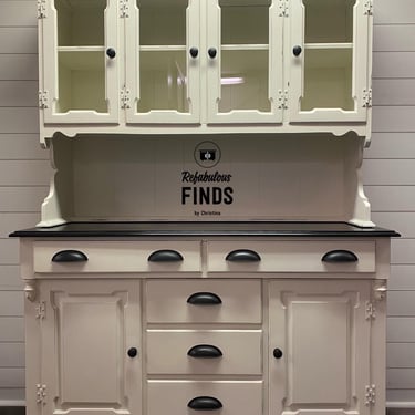 Stunning Farmhouse White Hutch 