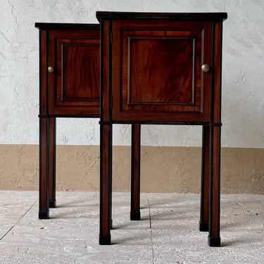 Pair of 19th C. Scottish Mahogany &#038; Inlay Pot Cupboards