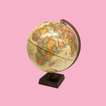 Vintage Globe Retro 1990s Replogle + World Classic + 12 Inch Diameter + Beige + Brown + School and Learning + Home and Office Decor 