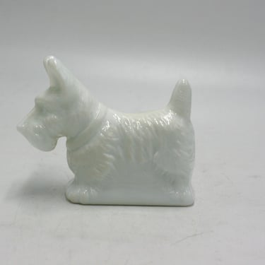 vintage Mosser Glass White Scottie Dog 