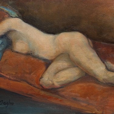 Original Artwork-Giclee-Archival Print-Nude Female-Figurative-Figure Drawing-Erotic-Reclining-Woman-Sleeping-Fine Art-Angela Ooghe 