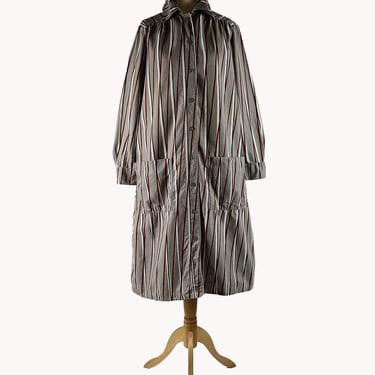 Marimekko 1974 Striped Cotton Smock Dress Size S 