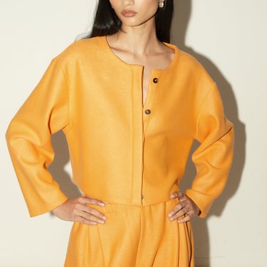 Tangerine Boiled Wool Payés Top-Jacket