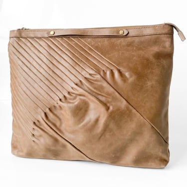 Y2K Large Brown Clutch Bag - as is