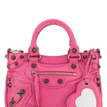 Balenciaga Women Fucsia Leather Neo Cagole Tote S Handbag