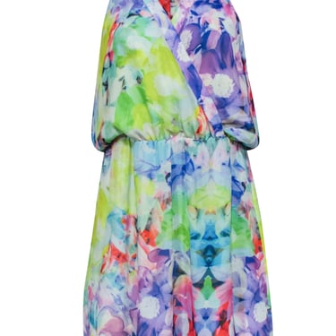 Milly - Multicolor Pastel Floral Print Mini Dress Size M