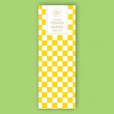 Yellow Check Tissue Paper