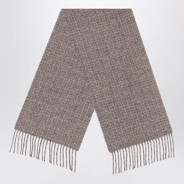 Loro Piana Moulin Scarf In Brown Tweed Men