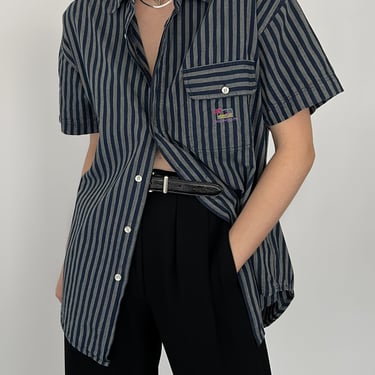 Vintage YSL Logo Summer Striped Button Up