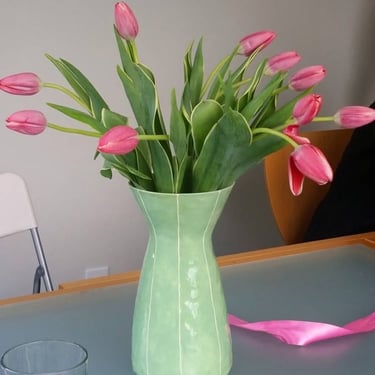 Large ceramic vase. Wedding gift. Anniversary gift. Spring colors, pastels pottery. Etsy vase. Modern handmade home decor KRI KRI Studio 