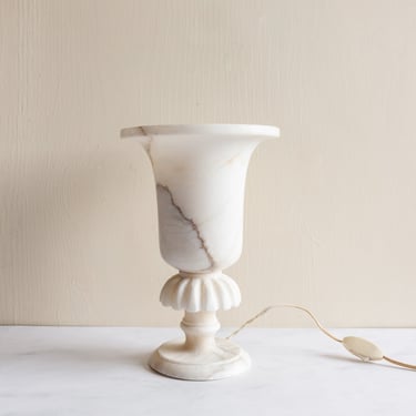 1940s French solid alabaster medicis urn table lamp