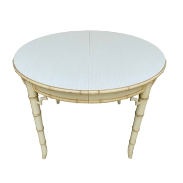 Faux Bamboo Dining Table 42" Round - Vintage Fretwork Hollywood Regency Palm Beach Coastal Furniture 