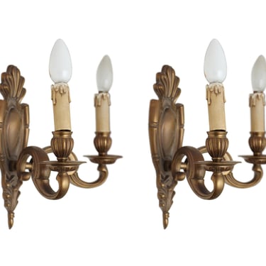 Pair of French Bronze Wall Sconces