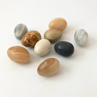 Vintage Stone Eggs - Set of 9 