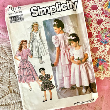 Children’s Dress Sewing Pattern, Vintage Simplicity, Princess, Bo Peep, Party Dress, Complete with Instructions, Child Sizes 2-6X US 