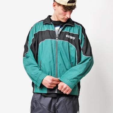 ジャケット・アウター GITANO 90's Enamel rain Jacket 90's Vintage GITANO windbreaker retro neon green orange