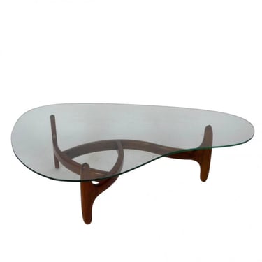 Sculptural Base Glass Top Cocktail Table