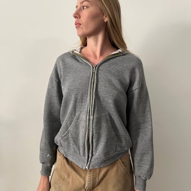 Zip-Up Thermal Lined Gray Hoodie