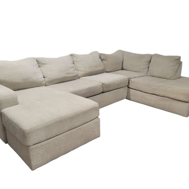 Cream Double Chaise U-Shaped Sectional