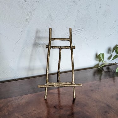 Vintage Gold Bamboo Decorative Easel Picture Stand 