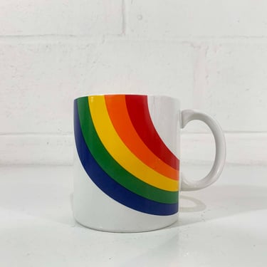 Vintage Rainbow Mug 1980s Made In Korea F.T.D.A. FTDA Coffee Cup Gay Pride Classic 1984 Cheerful Kitsch Kawaii Stranger Things 