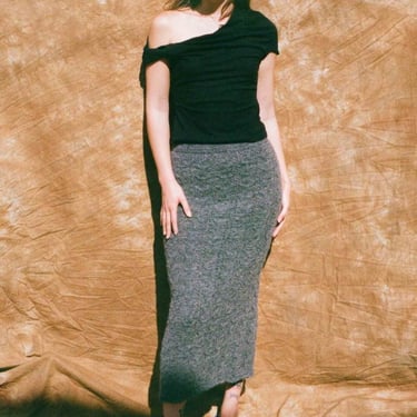 Mozhdeh Matin Sola Hand Knit Maxi Skirt - Dark Grey