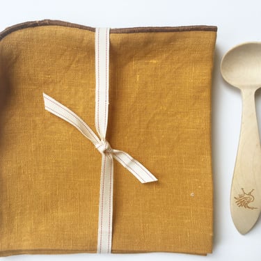 Set of 10 for Natasha-Mustard linen napkins, Ochre dinner napkins, all linen, tableware, eco-friendly 