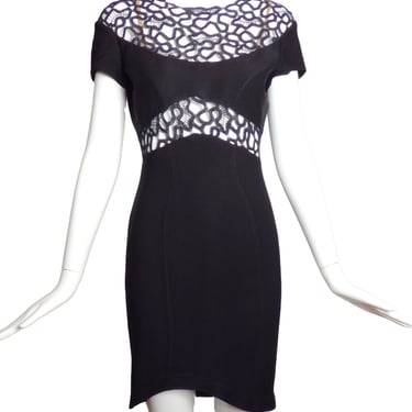 THIERRY MUGLER-1990s Rayon & Lace Dress, Size-6