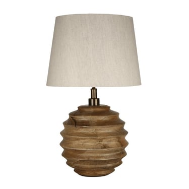 Skye Ridged Wood Table Lamp