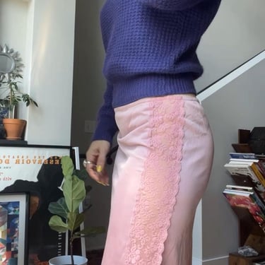 VTG Pink Lace Trim Slip Skirt 