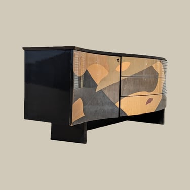 1980s Inlaid Wood Sideboard by Carlo Malnati, Credenza, Buffet, Dresser, Postmodern, Vintage, Made in Italy, Mid Century, MCM 