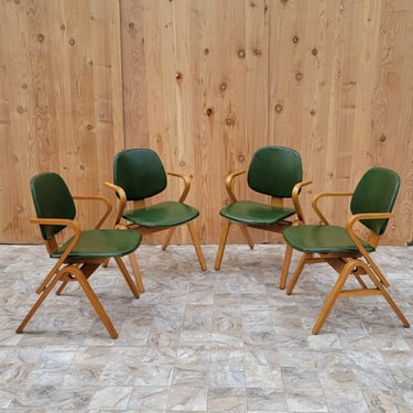 Mid Century Modern Thonet Bent Plywood Armchairs by Joe Atkinson - Set of 4