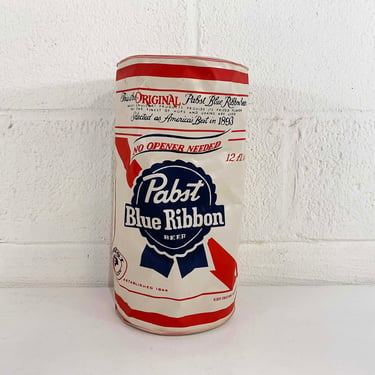 Vintage Pabst Inflatable Beer Can Drink Sign Happy Hour Bar Barware Blow Up Father's Day Man Cave PBR Blue Ribbon Alger Creations 1980s 