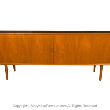 Tambour Door Credenza Sideboard Svend A. Larsen Danish Modern Teak 