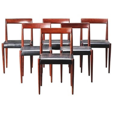 Set of Six Danish Rosewood Dining Chairs 