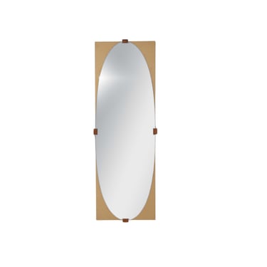 Upholstered Oval Mirror, 1960s 