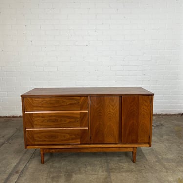 Compact walnut credenza by Basset 