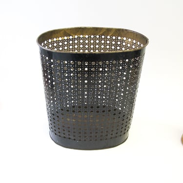 Vintage Black Metal Weibro Wastebasket 