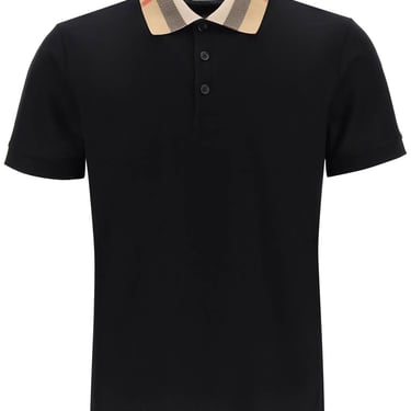 Burberry Cody Polo Shirt With Check Collar Men