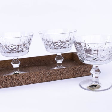 Vintage Imported Hand Cut Crystal Glass Compote, Made in Hungary Crystal, Dessert Cups, Vintage Glassware, Vintage Kitchen Decor 